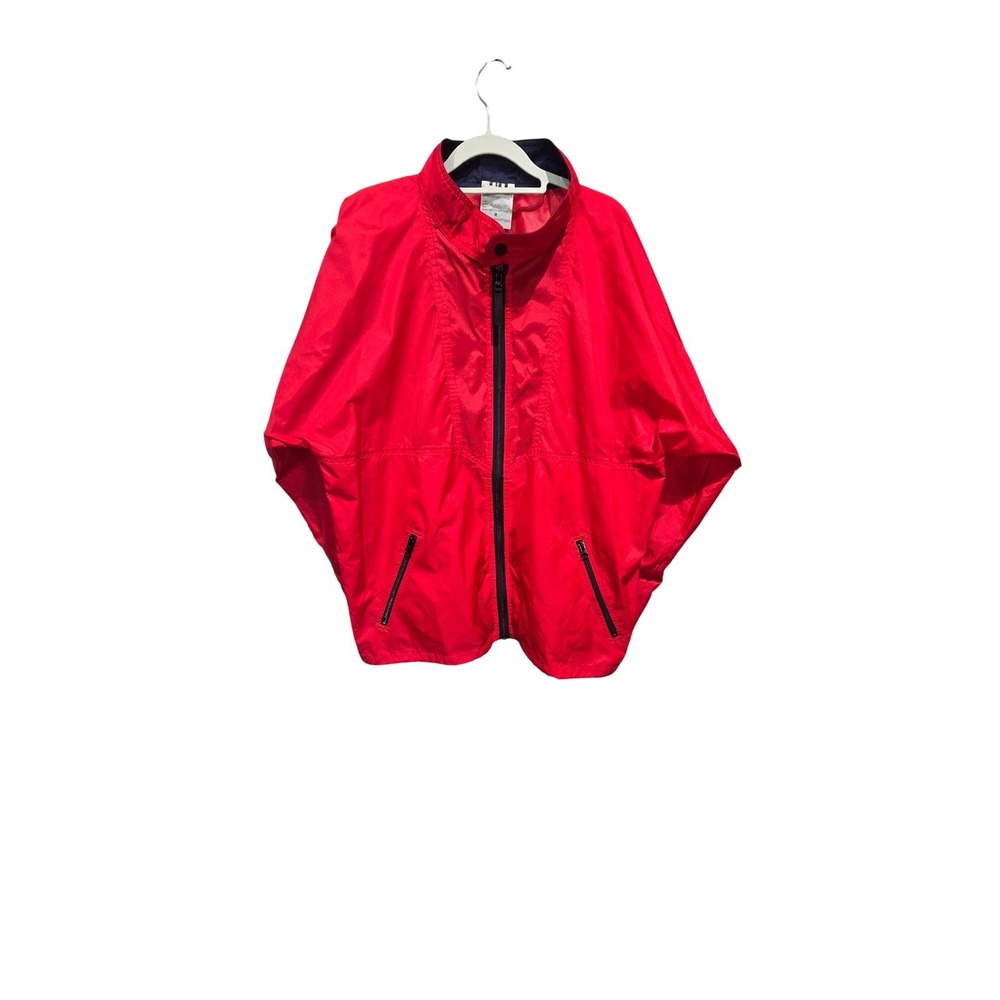 Helly Hansen Windbreaker Jacket Mens M Red Ripstop Full Zip Lightweight Flaws
